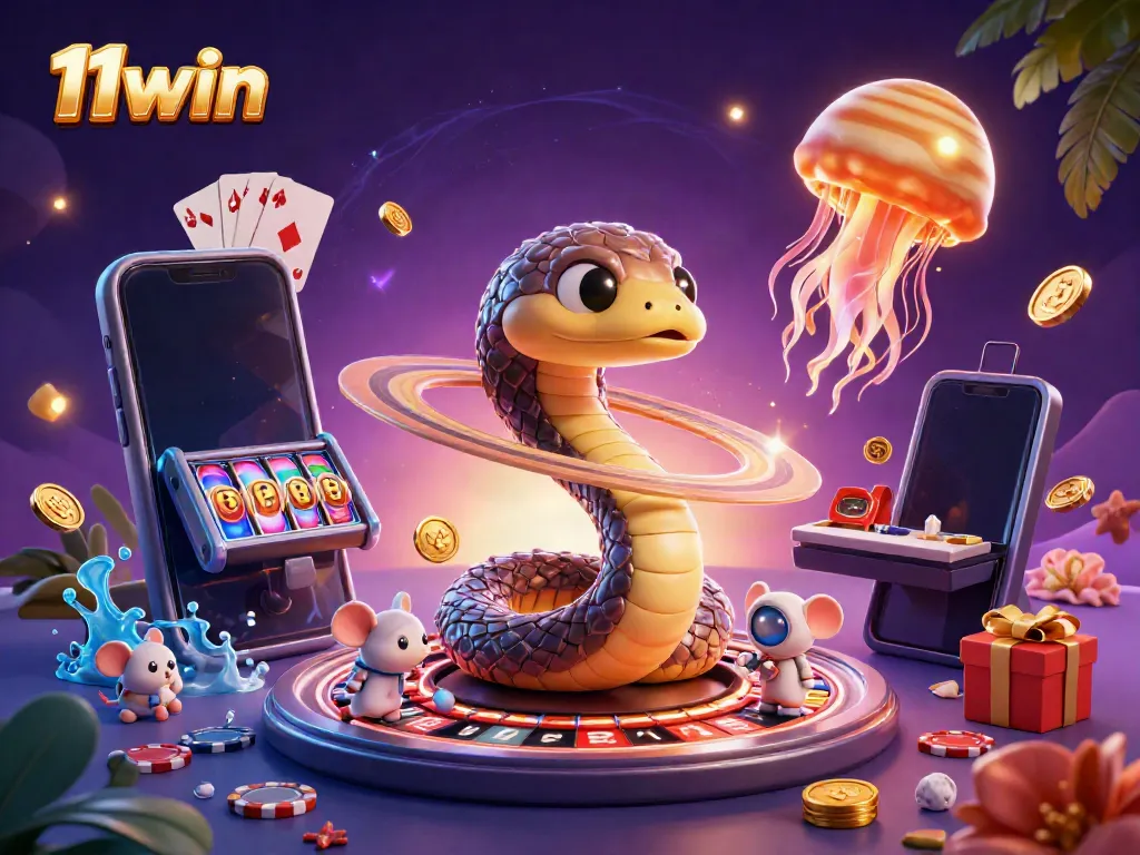 Engage in thrilling roulette fun as astronaut mice place bets on a vibrant cosmic table in the 11win universe.