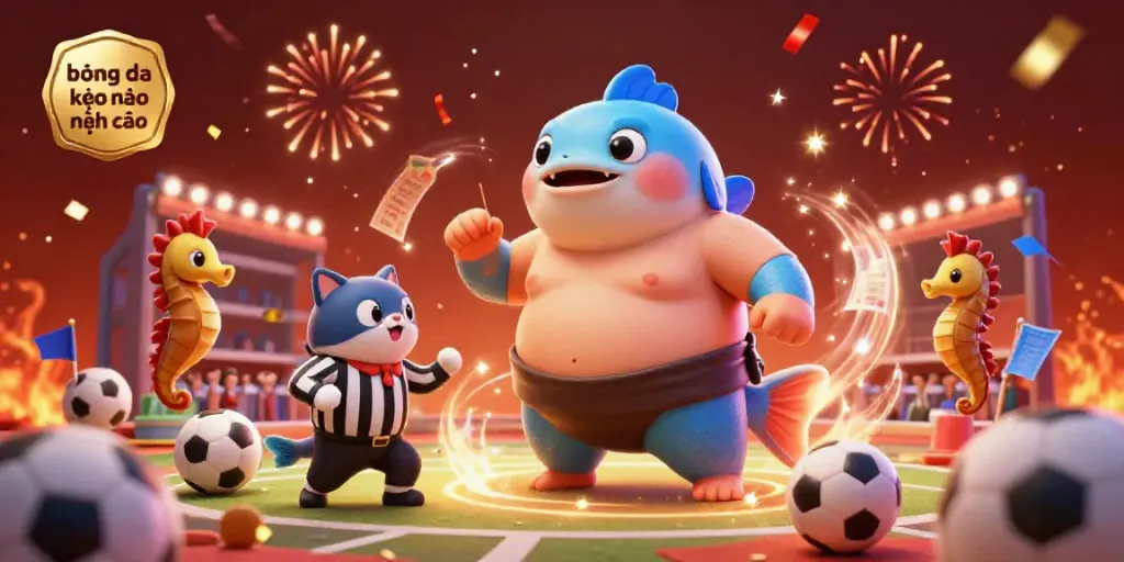 Place bets on bóng đá kèo nhà cái with exciting 3D illustrations showcasing a lively sports betting scene.